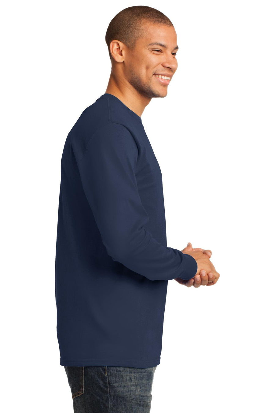 Unisex Long Sleeve Essential Tee - Navy