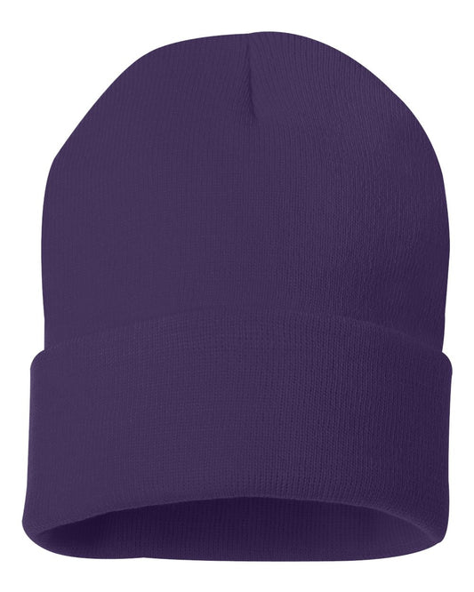 12" Solid Knit Beanie - Purple