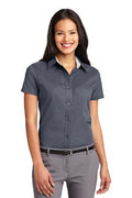 Women's Short Sleeve Easy Care Shirt - Steel Gray