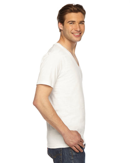 Unisex Fine Jersey Short-Sleeve V-Neck T-Shirt - White