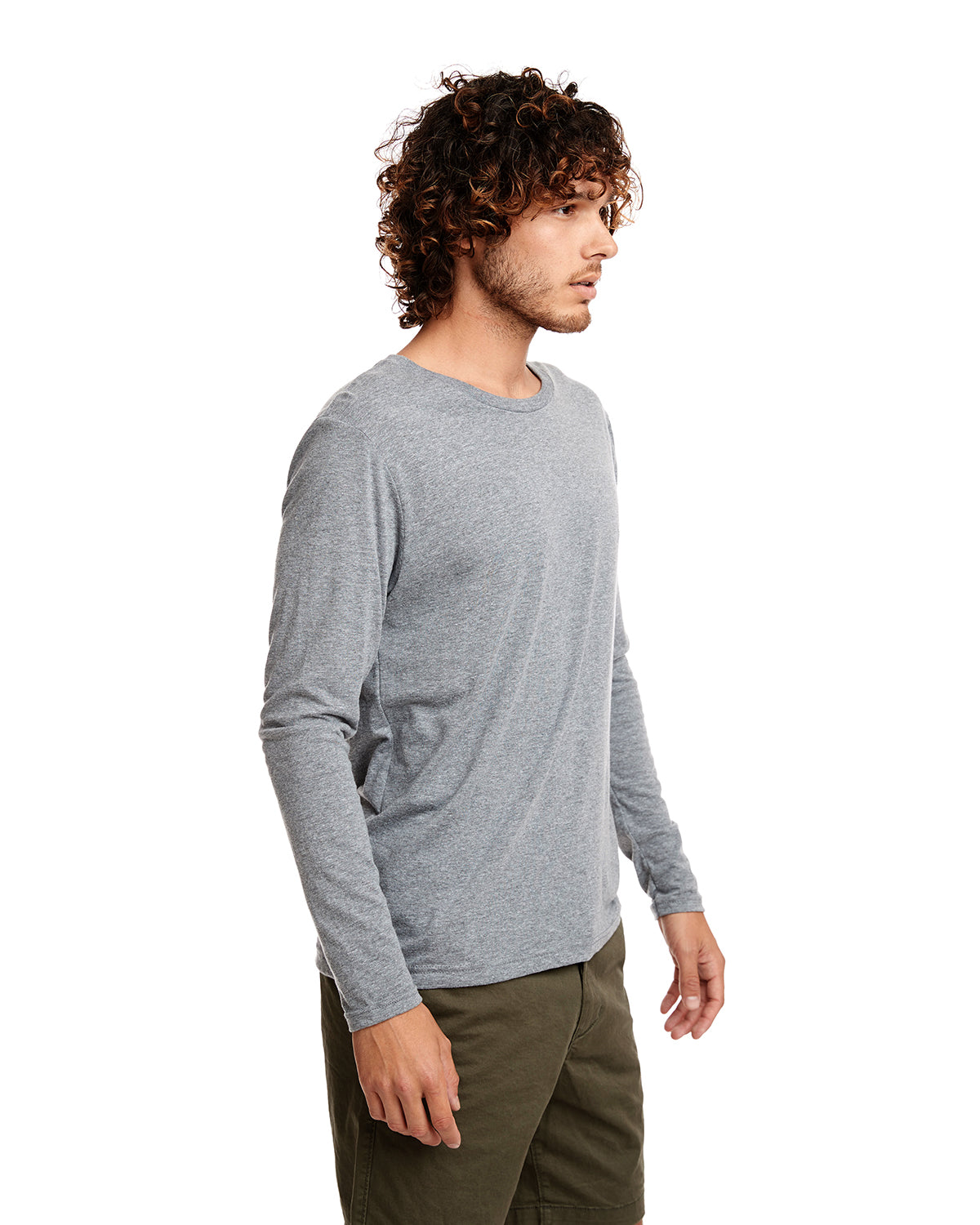 Men's Triblend Long-Sleeve Crew - Premium Heather