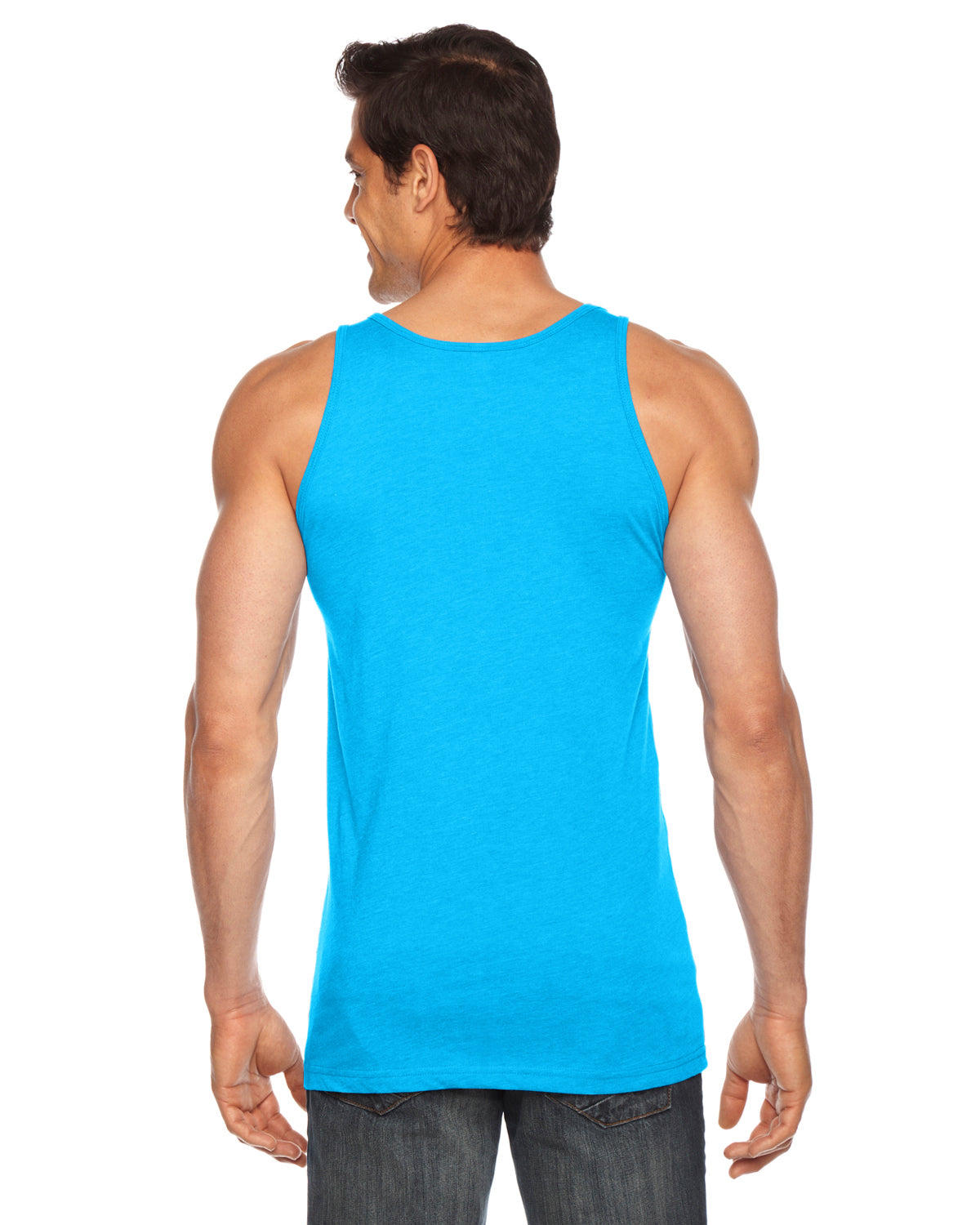 Unisex Poly-Cotton Tank - Neon Heather Blue