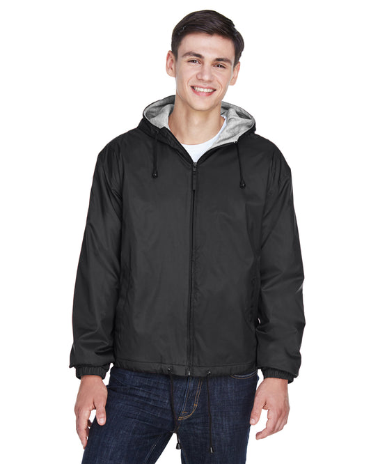 Unisex Fleece-Lined Hooded Jacket - Black