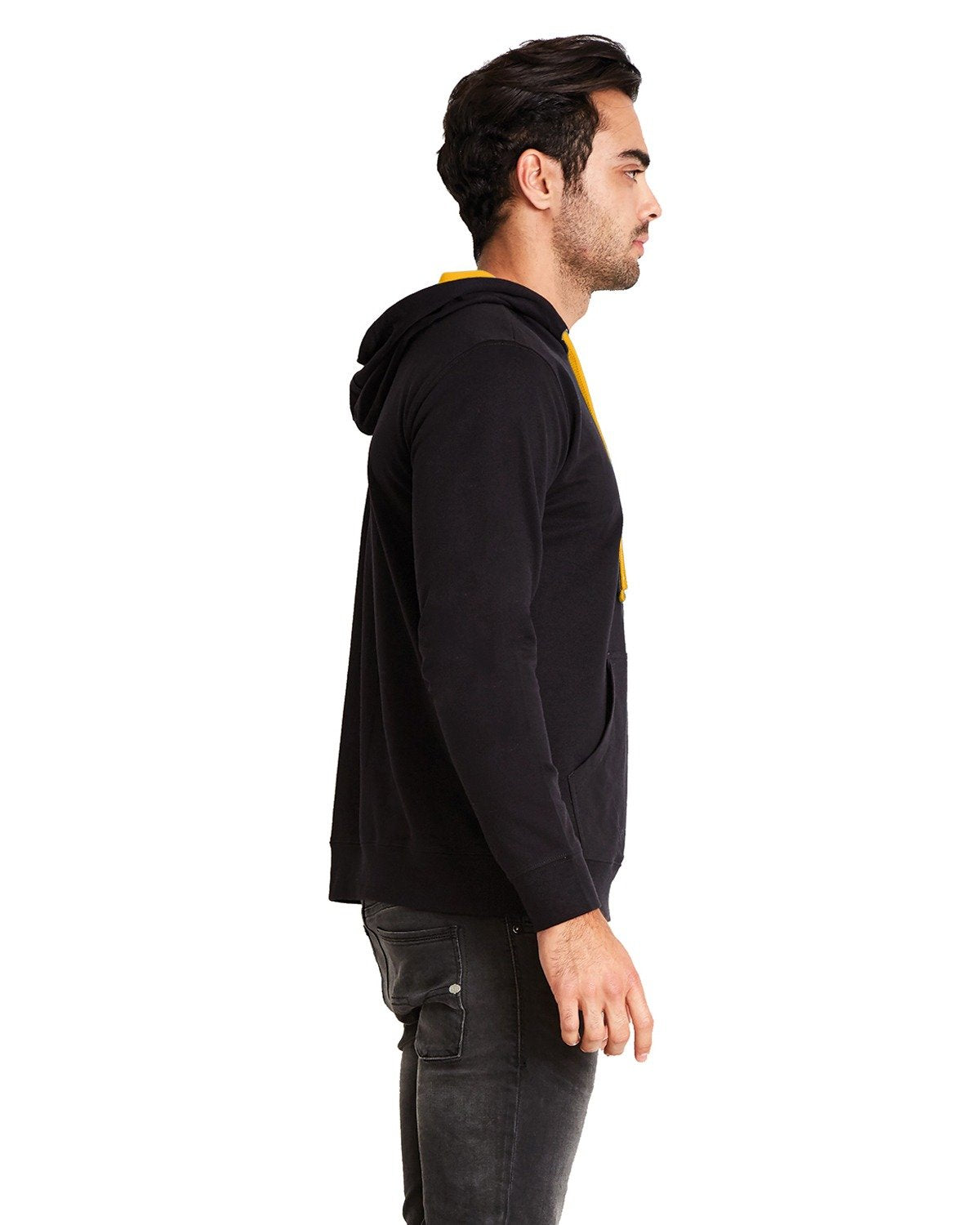 Unisex French Terry Pullover Hoodie - Black / Gold