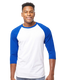 Tultex 0245TC - Unisex Fine Jersey Raglan Tee - White / Royal