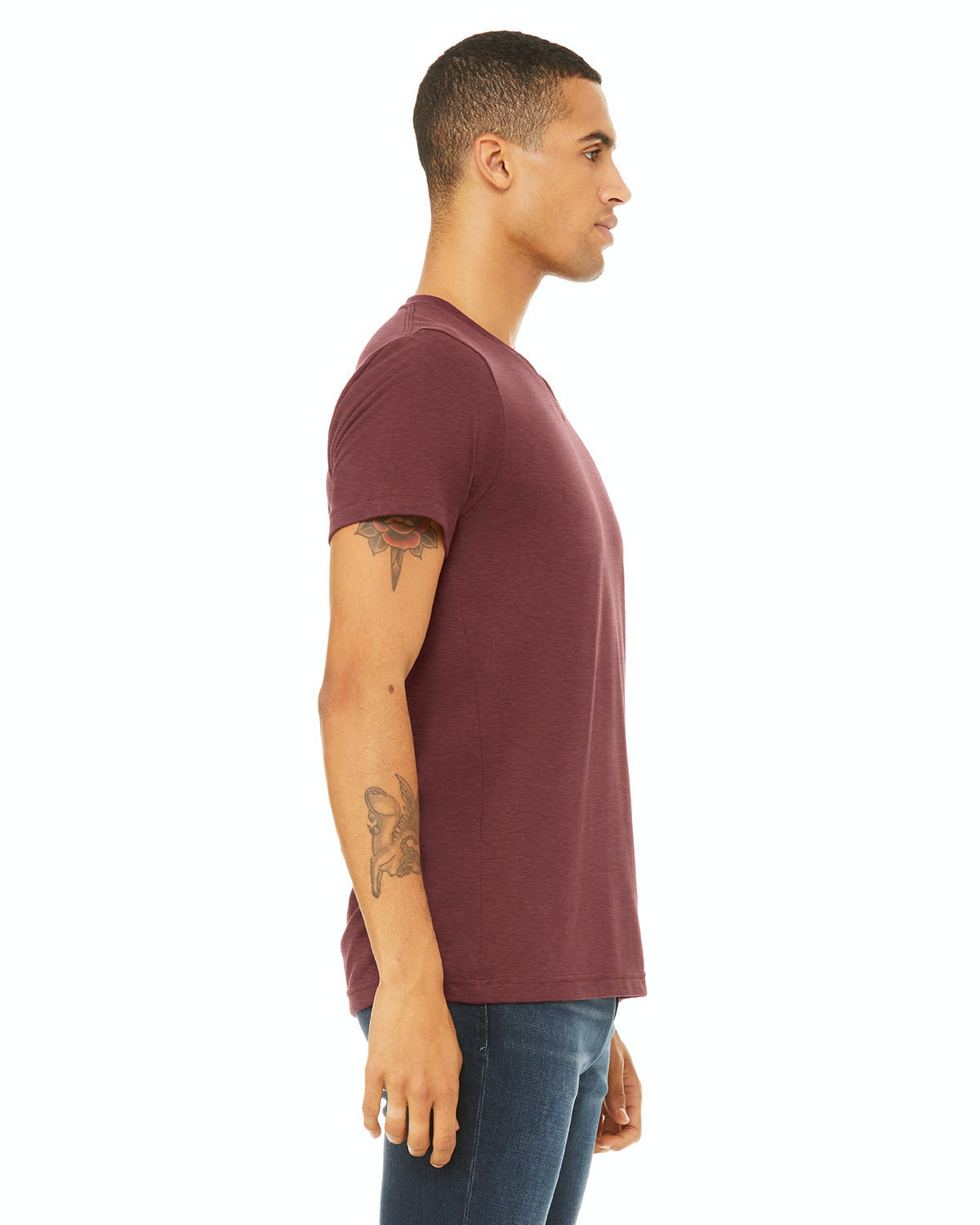 Unisex Jersey Short-Sleeve V-Neck T-Shirt - Heather Cardinal