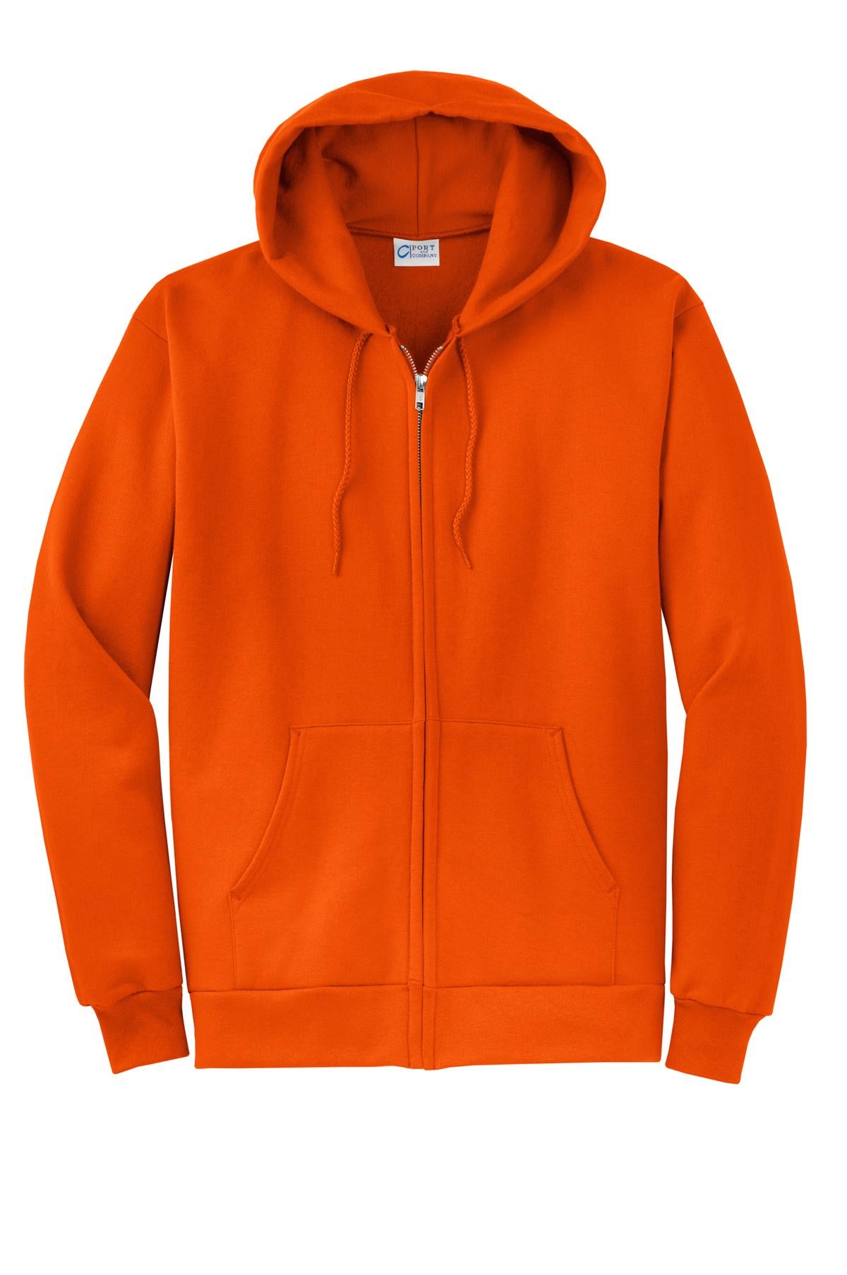 Unisex Core Fleece Full-Zip Hoodie - Orange