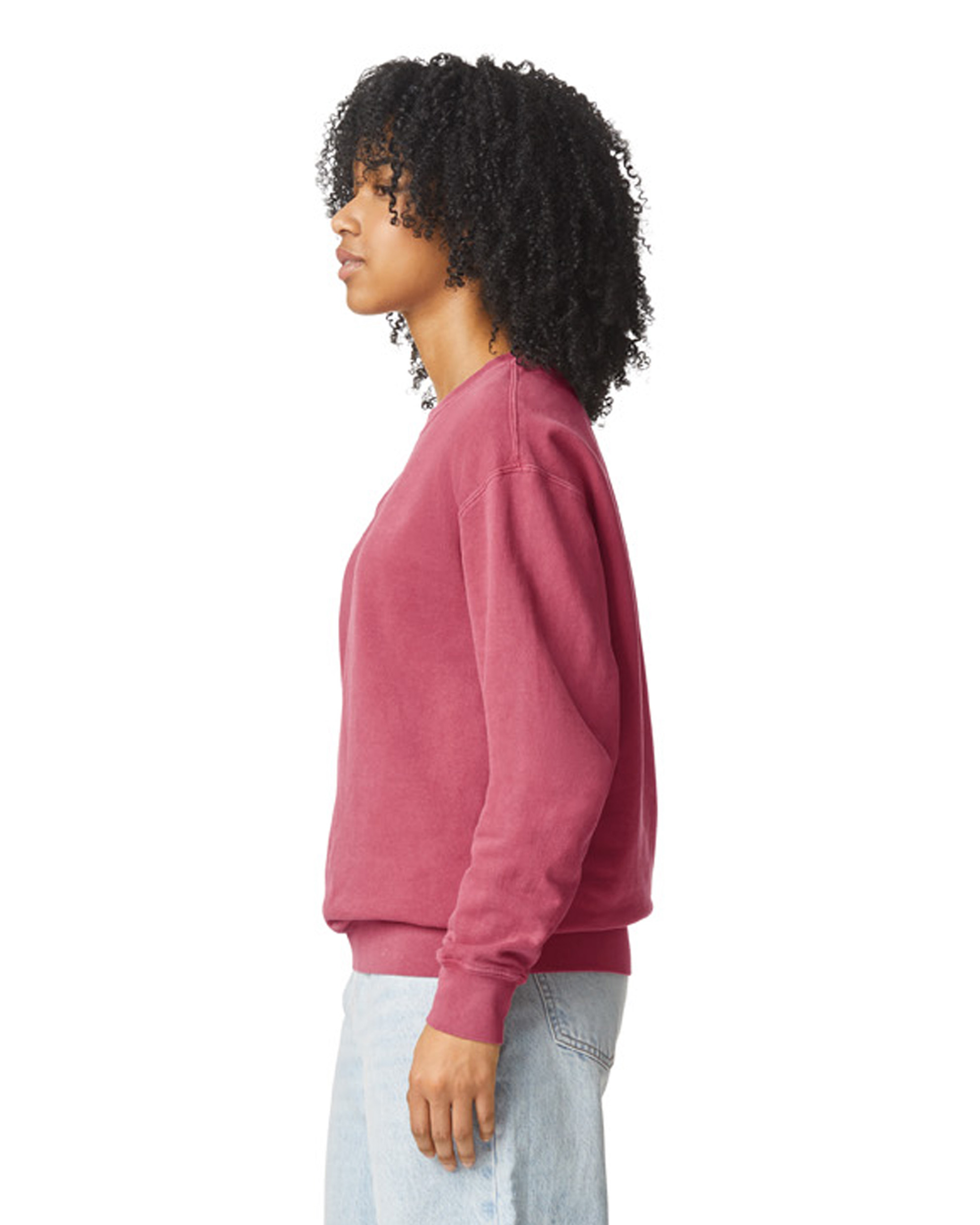 Unisex Lighweight Cotton Crewneck Sweatshirt - Crimson