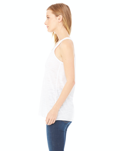 Women's Flowy Racerback Tank - White Slub