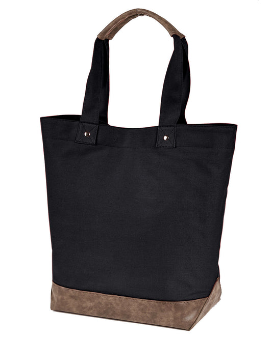 Canvas Resort Tote - Black / Brown