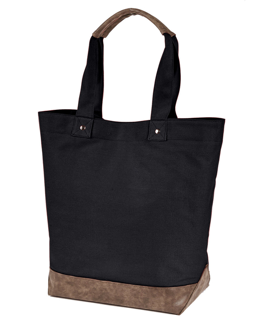 Canvas Resort Tote - Black / Brown