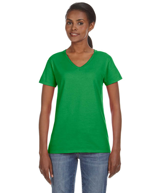 Women's Lightweight V-Neck T-Shirt - Green Apple