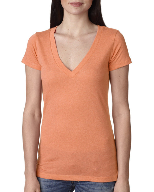 Women's Triblend Deep V - Vintage Light Orange