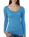 Women's Triblend Long-Sleeve Scoop - Vintage Turquoise
