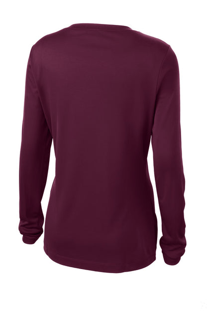 Women's Long Sleeve PosiCharge Competitor V-Neck Tee - Maroon