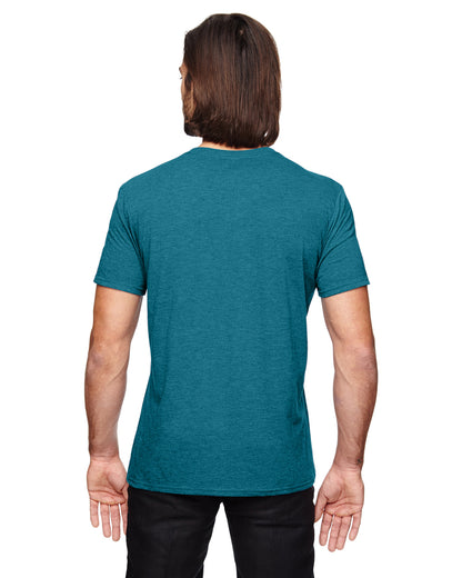 Unisex Triblend V-Neck T-Shirt - Heather Galapagos Blue