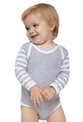 Infant Long-Sleeve Bodysuit - Heather / White / Heather White St