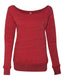 Bella + Canvas 7501 - Women's Sponge Fleece Wide Neck Sweatshirt - Red Marble Fleece