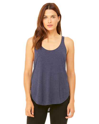 Women's Flowy Side Slit Tank - Heather Navy