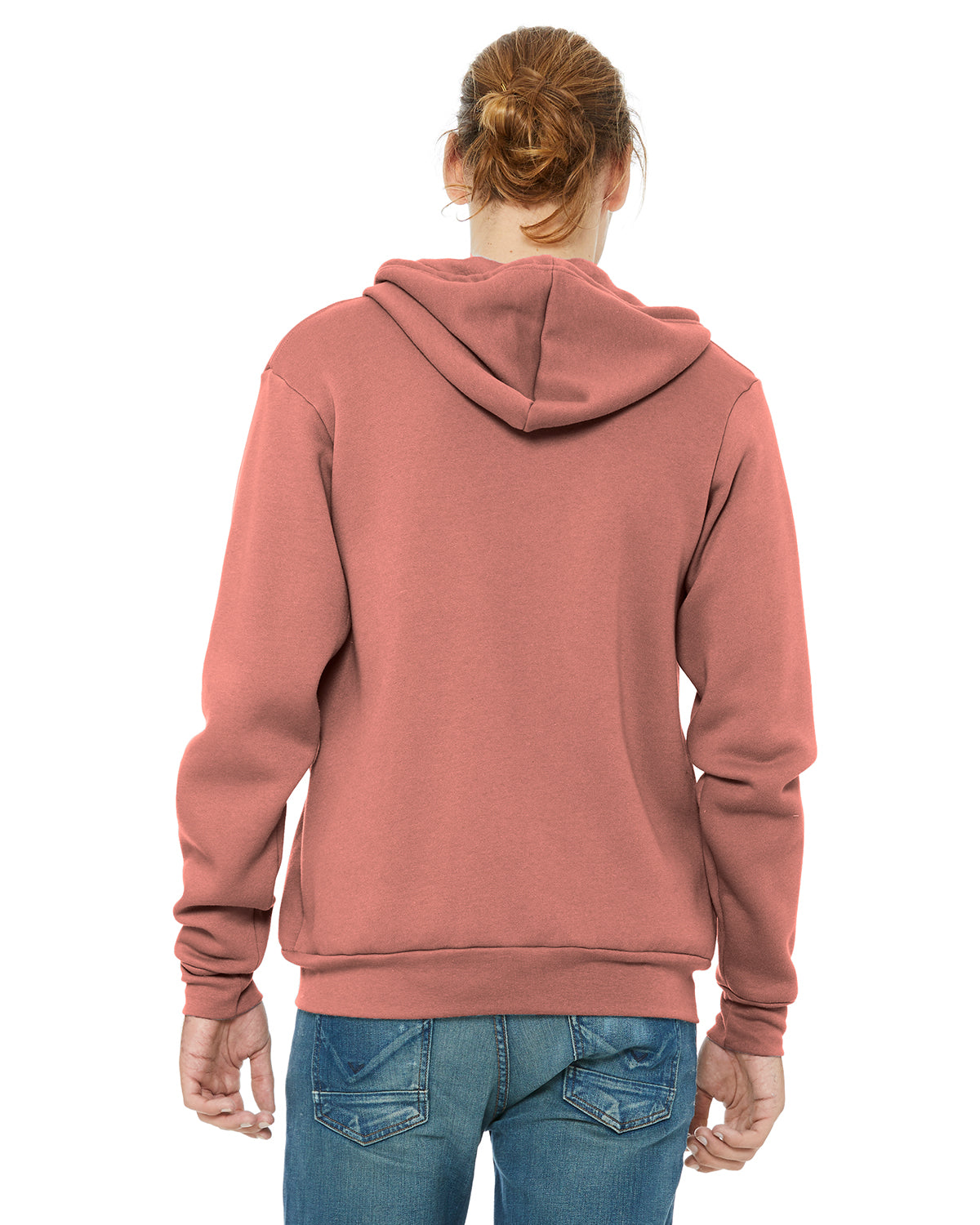 Unisex Poly-Cotton Sponge Fleece Full-Zip Hoodie - Mauve