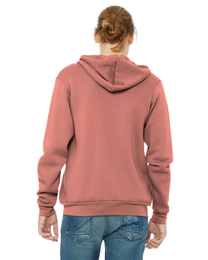 Unisex Poly-Cotton Sponge Fleece Full-Zip Hoodie - Mauve