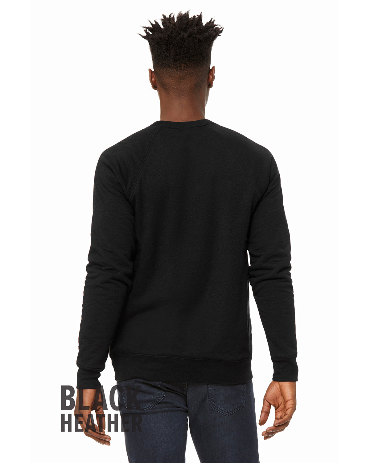 Unisex Sponge Fleece Raglan Sweatshirt - Heather Black