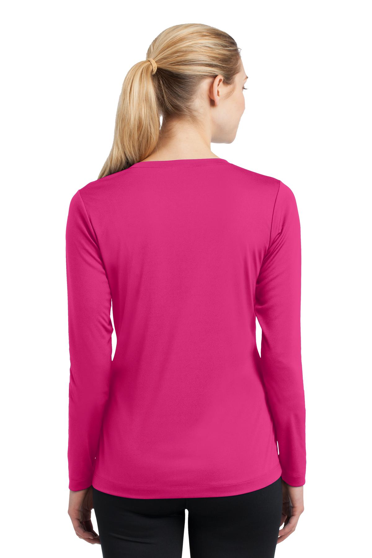 Women's Long Sleeve PosiCharge Competitor V-Neck Tee - Pink Raspberry