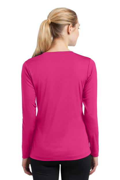 Women's Long Sleeve PosiCharge Competitor V-Neck Tee - Pink Raspberry