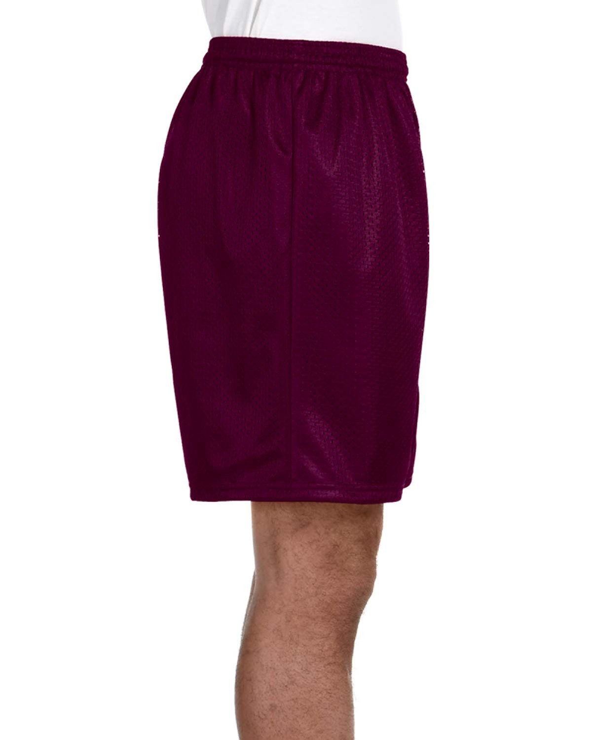 Unisex Seven Inch Inseam Mesh Short - Maroon