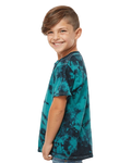 Youth Crystal Tie Dye T-Shirt - Black / Teal