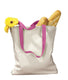BAGedge BE010 - Canvas Tote with Contrasting Handles - Natural / Hot Pink
