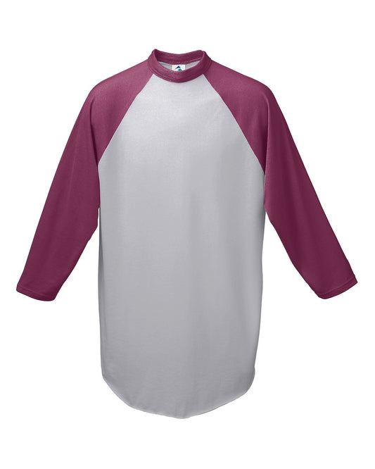 Unisex 3/4-Sleeve Baseball Jersey - Athletic Heather / Maroon