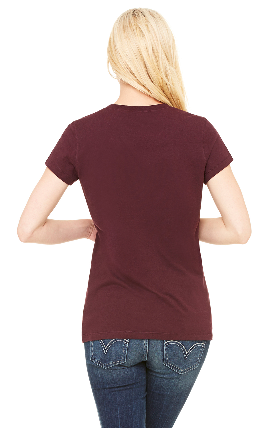 Women's Jersey Short-Sleeve V-Neck T-Shirt - Maroon