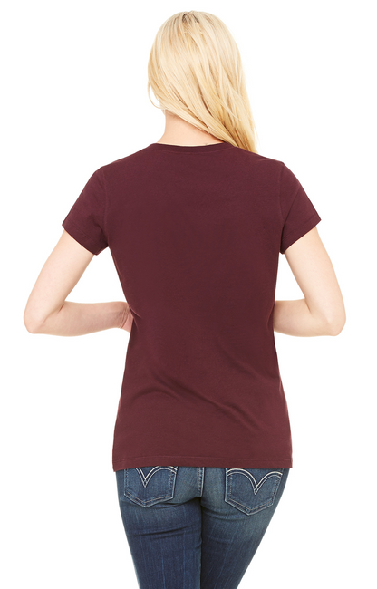 Women's Jersey Short-Sleeve V-Neck T-Shirt - Maroon