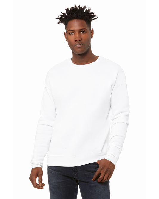 Unisex Drop Shoulder Fleece - Dtg White