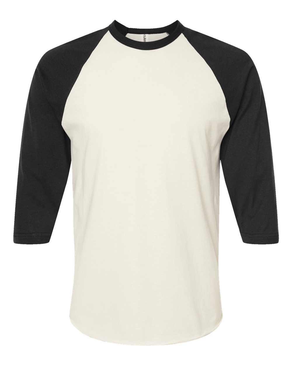Unisex Fine Jersey Raglan Tee - Vintage White/Black