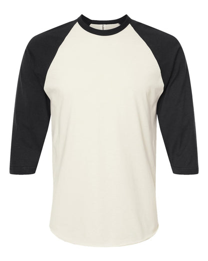 Unisex Fine Jersey Raglan Tee - Vintage White/Black