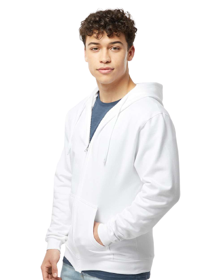 Unisex Fleece Zip Hoodie - White