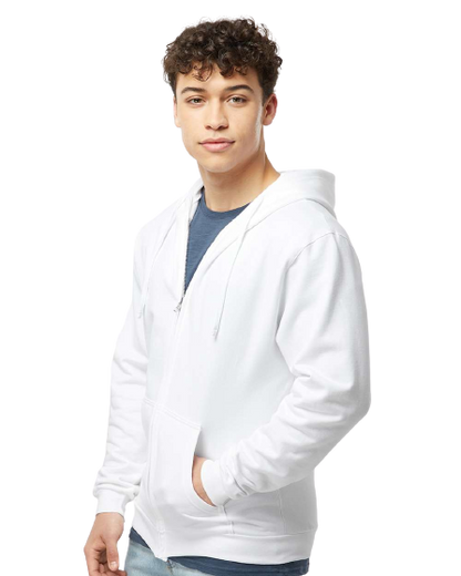 Unisex Fleece Zip Hoodie - White