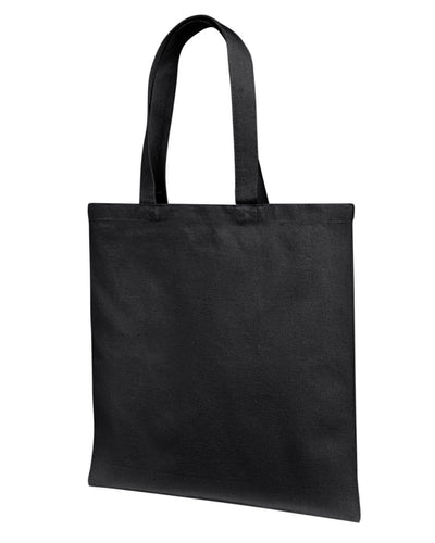 Cotton Canvas Tote Bag With Self Fabric Handles - Black