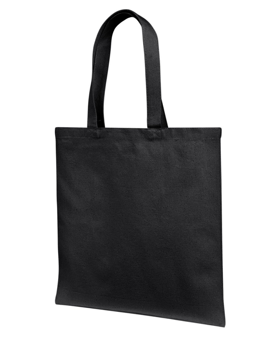 Cotton Canvas Tote Bag With Self Fabric Handles - Black