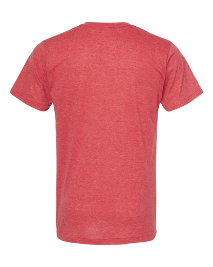 Unisex Poly-Rich V-Neck Tee - Heather Red