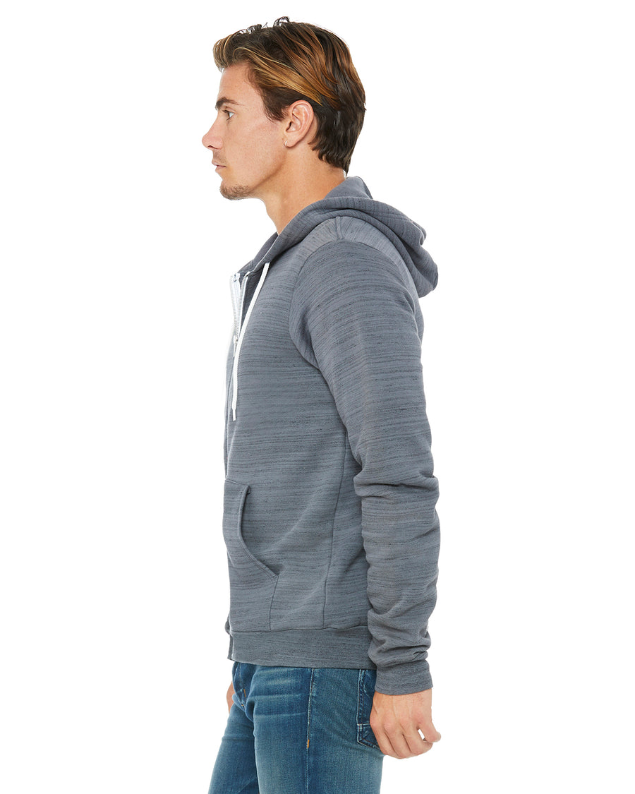Unisex Poly-Cotton Sponge Fleece Full-Zip Hoodie - True Royal Marble