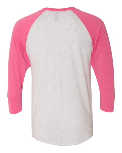 Unisex Triblend 3/4-Sleeve Raglan - Vintage Pink / Heather White