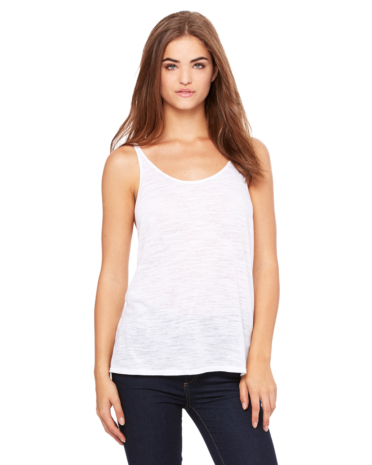 Women's Slouchy Tank - White Slub