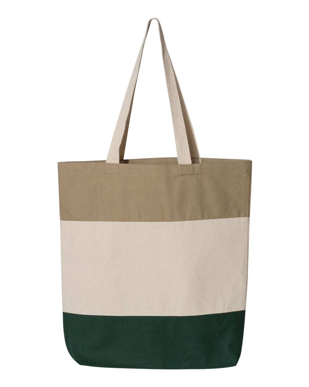 11L Tri-Color Tote - Forest / Natural / Khaki