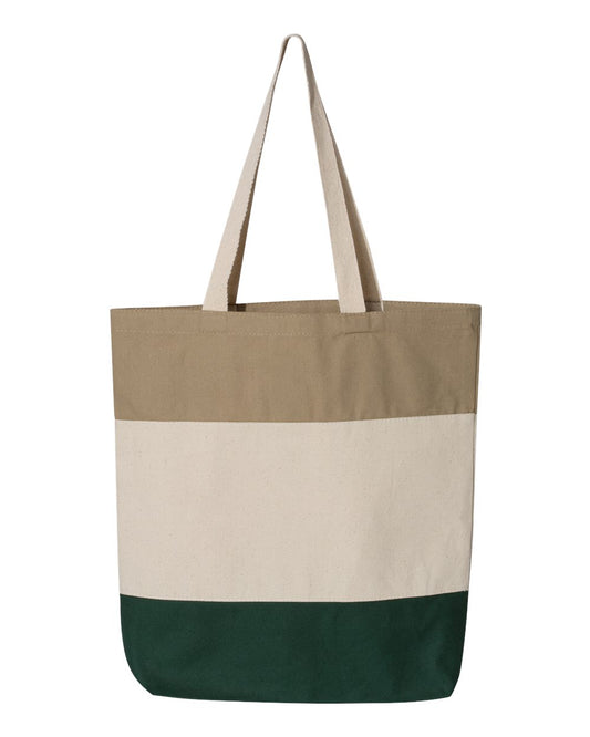 11L Tri-Color Tote - Forest / Natural / Khaki