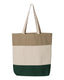 Q-Tees Q125900 - 11L Tri-Color Tote - Forest / Natural / Khaki