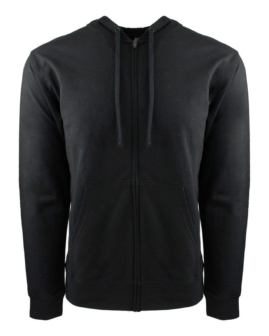 Unisex French Terry Zip Hoodie - Black / Black