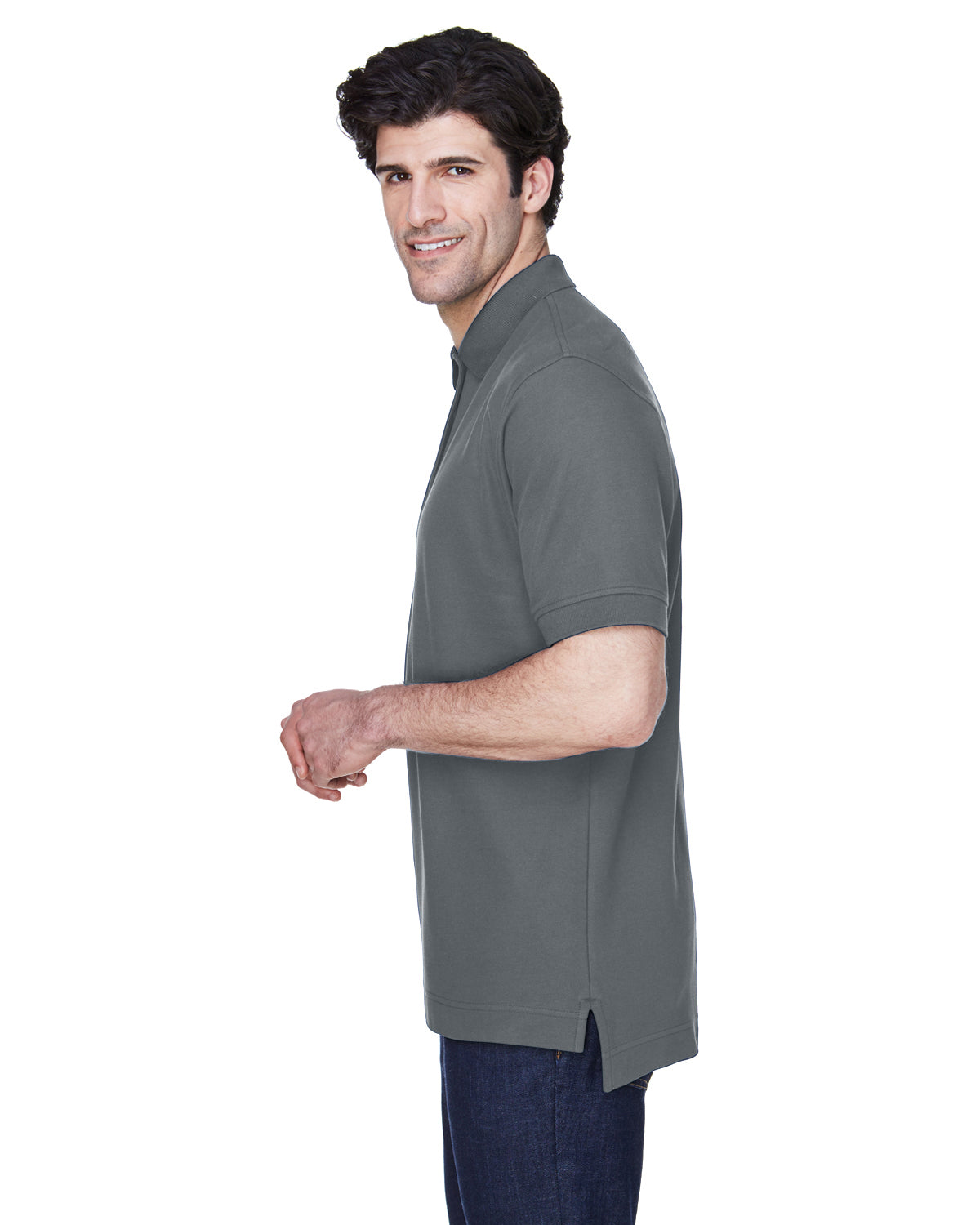 Men's Pima Piqué Short-Sleeve Polo - Graphite